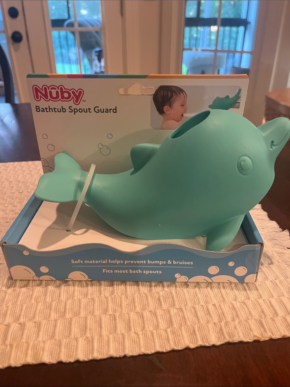 Nuby Teal Whale Bathtub Spout Guard - Soft Bath Protector